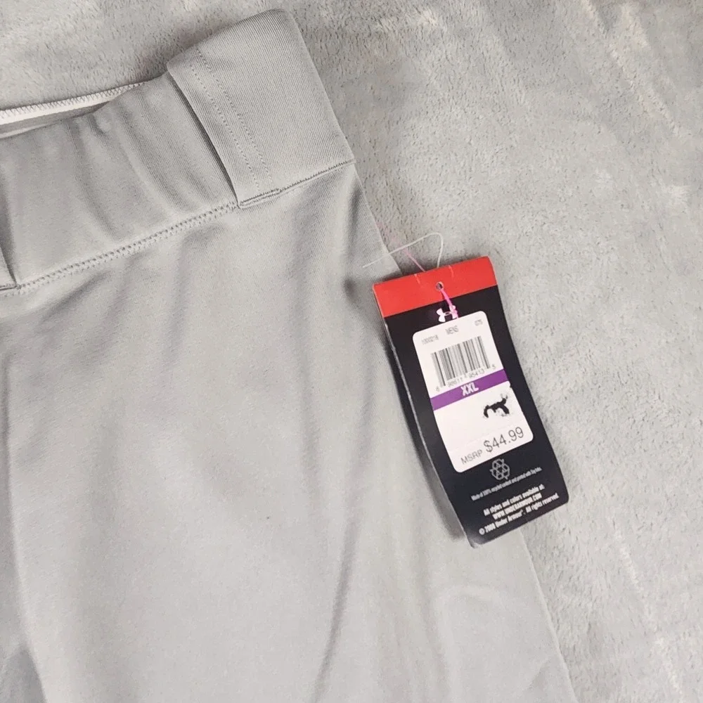 Under Armour MensXXL Heatgear Baseball Softball Pant Belt‎ Loops Gray NEW